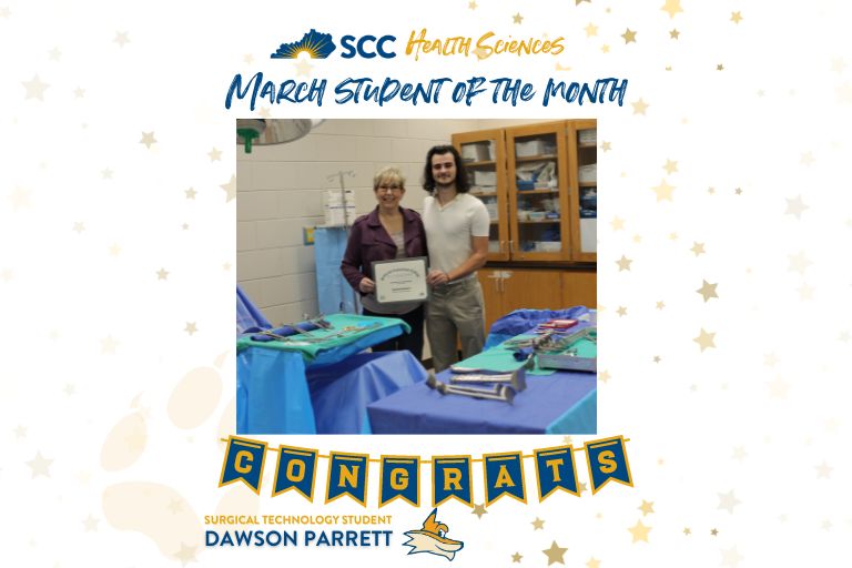 Health Sciences student of the month Dawson Parrett