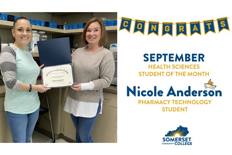 Health Sciences September Student of Month is Nicole Anderson