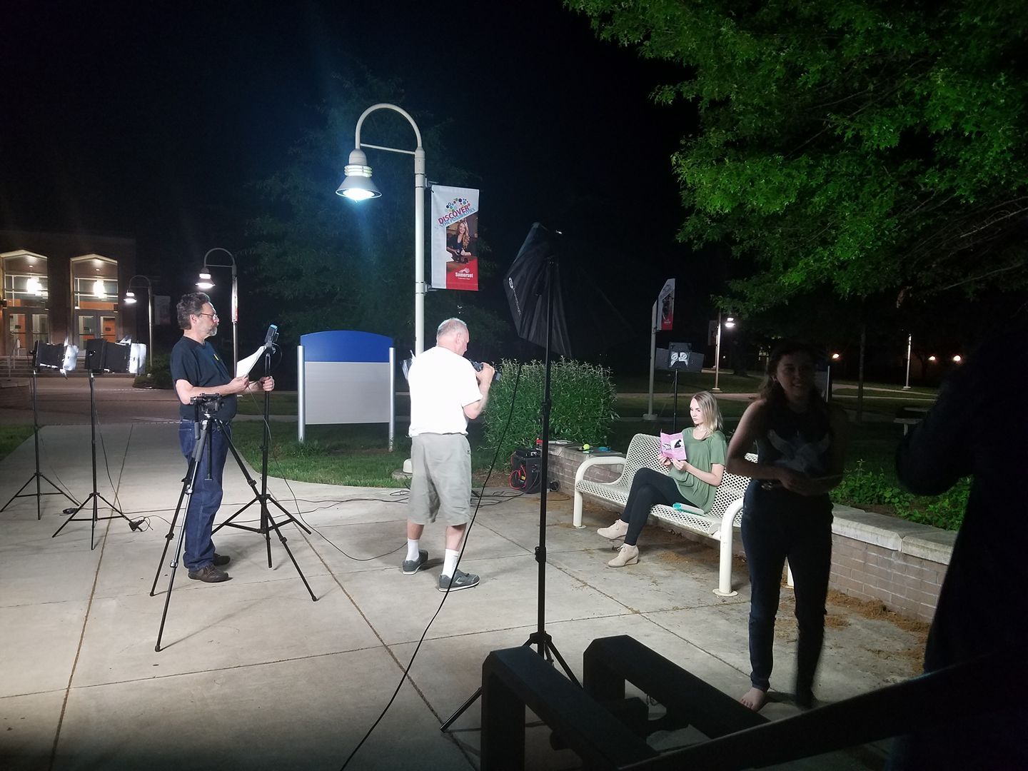 SCC's digital video productions filming at night 