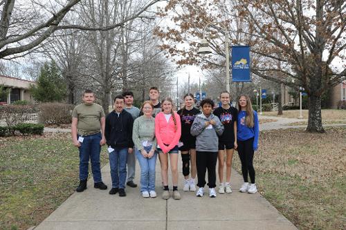 Southern Middle School students posing for a STEAM Day group photo on the SCC Somerset Campus.