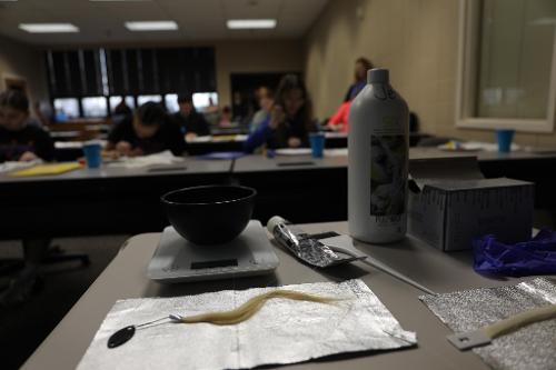 A cosmetology STEAM Day session, exploring the world of color correction and color theory.