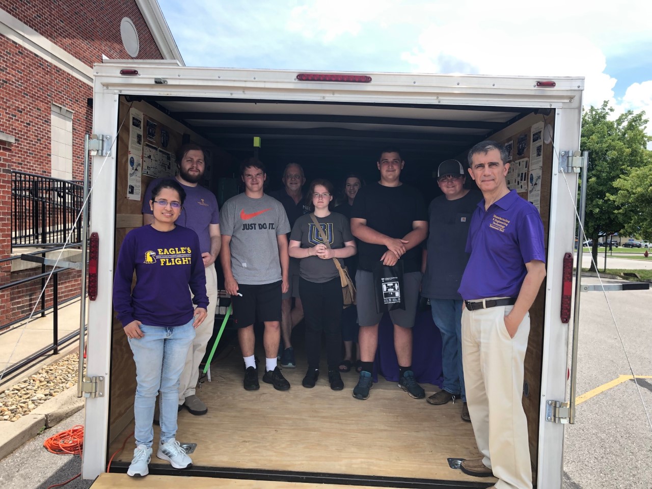 Morgan High School students participating in TTU's manufacturing day 2022 in the Mobile AMP trailer