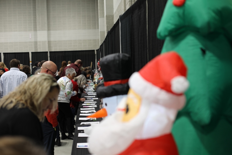 Participants bid on donated items from local businesses in this year’s silent auction.