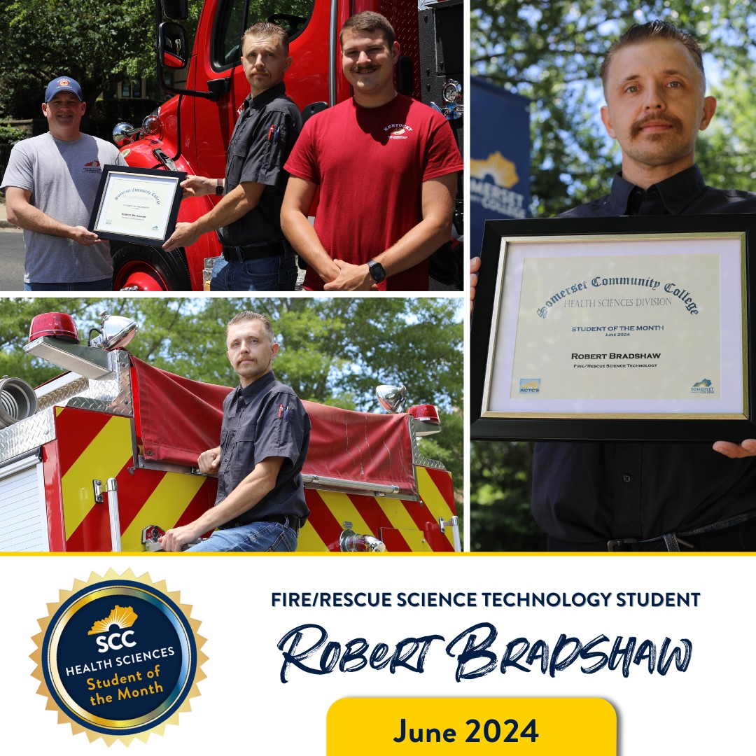 SCC Health Sciences Student of the Month June 2024: Robert Bradshaw, Fire/Rescue Science Technology Student