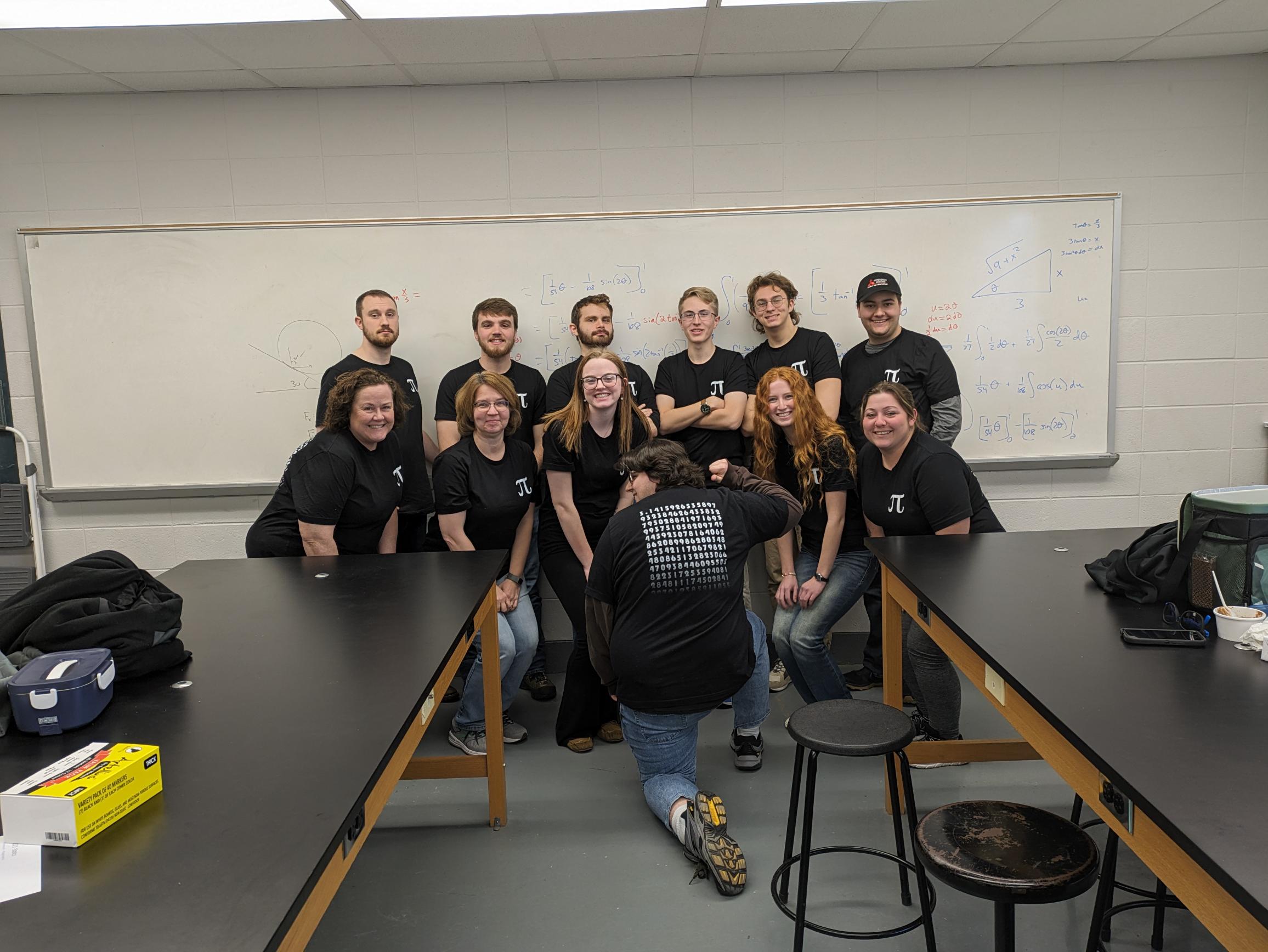 SCC Math and Science students during Pi Day with Professors April Kilgore and Debra House