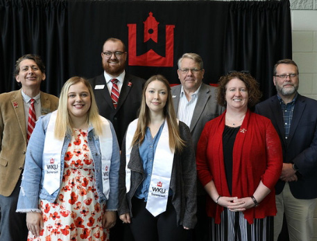 group photo of two WKU in Somerset grads with SCC and WKU leaders