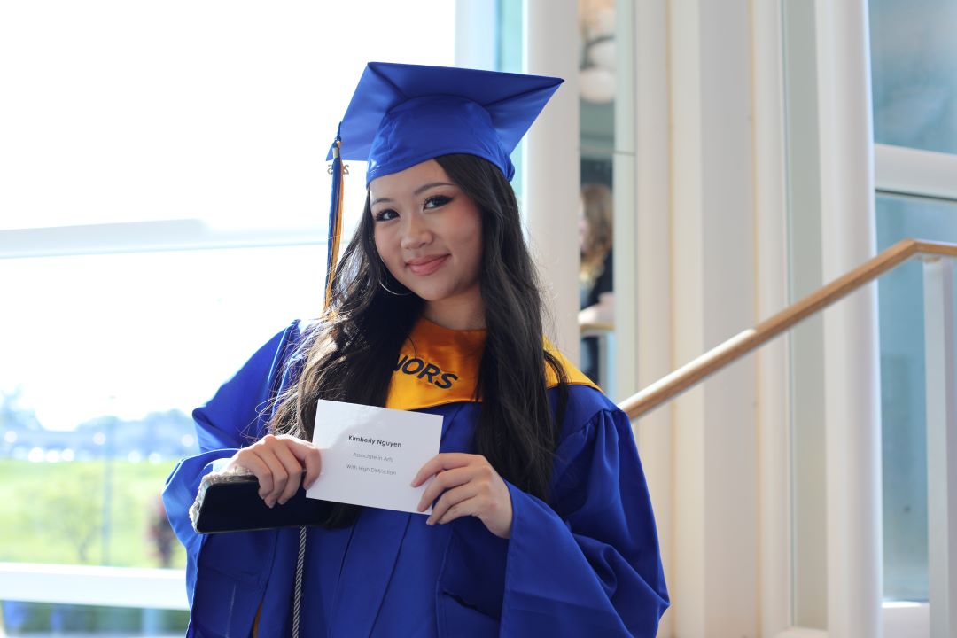 Kimberly Nguyen, Associate in Arts, With High Distinction, at Spring 2025 Commencement