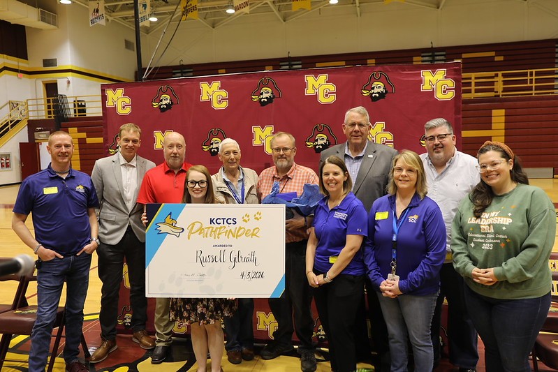 SCC and McCreary Central High School representatives surprised Pathfinder award winner Russell Gilreath