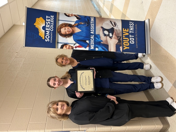 From left to right: Debra Elam, Medical Assisting Program Coordinator; Madison Lockard, Jan 2026 Student of the Month; and Tina Meier, Medical Assisting Clinical Coordinator