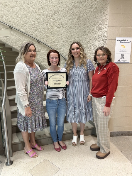 Pictured from left are Tamara Eastham, Assistant Director of Nursing; Kristian Meade; Brittany Jackson, faculty member; and Michelle Smith, faculty member.