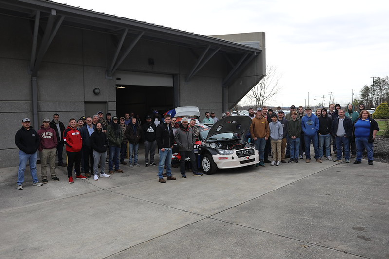 SCC students and community members gather&nbsp;to get an up-close&nbsp;look at Castro's rally car.