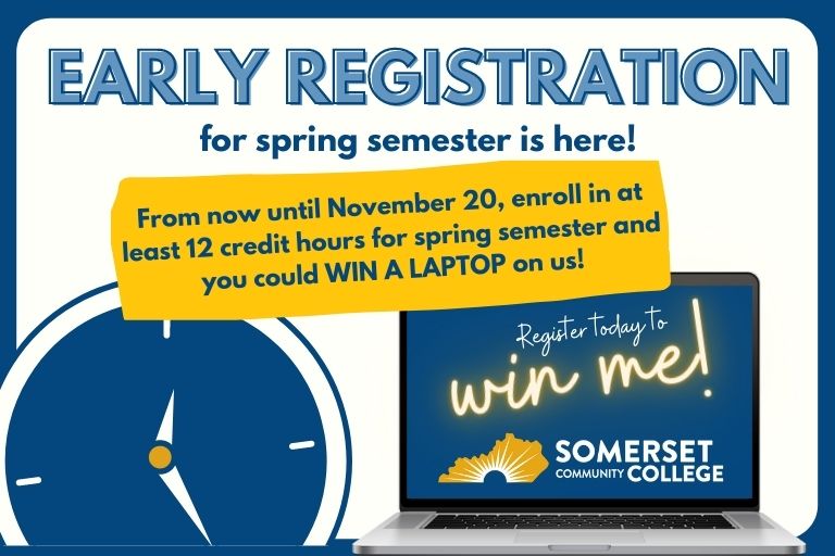 Register Early for Spring Semester and Win a Laptop SCC