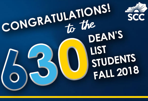 SCC Announces Dean's List for Fall 2018