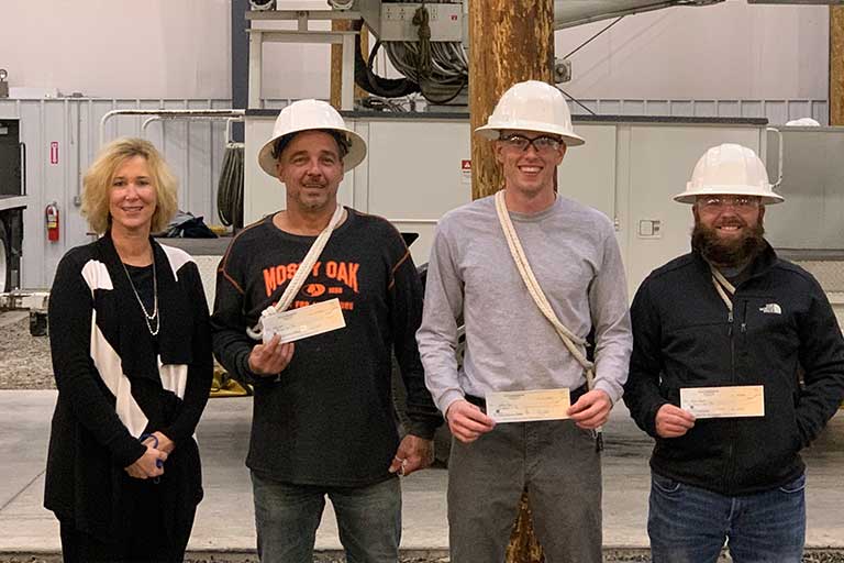 Three SCC Lineman Training students received scholarships provided by Kentucky’s Touchstone Energy Cooperatives.  