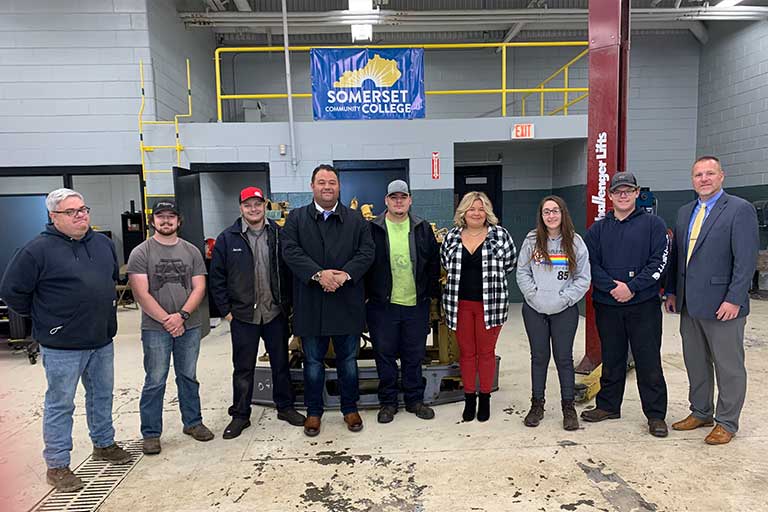 Randall and Victoria Weddle met SCC students who received the Weddle Diesel Technology scholarship.  