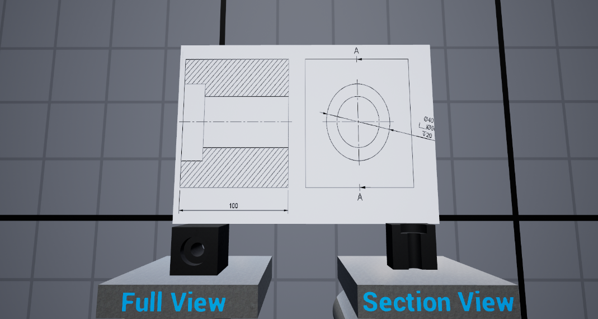 Blueprint and 3D parts in a VR space